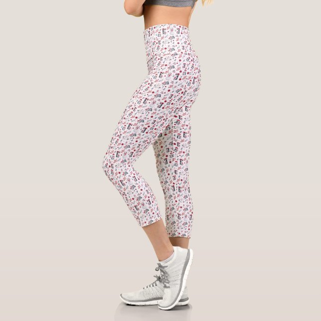Best Mum Penguin Christmas pattern Capri Leggings (Left)