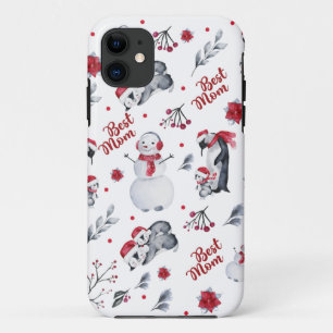 Best Mum Penguin Christmas pattern Case-Mate iPhone Case