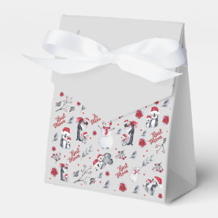 Best Mum Penguin Christmas pattern Favour Box