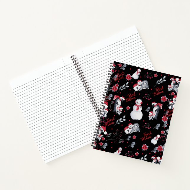 Best Mum Penguin Christmas pattern Notebook (Inside)
