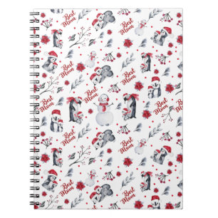 Best Mum Penguin Christmas pattern Notebook