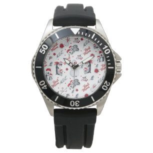 Best Mum Penguin Christmas pattern Watch