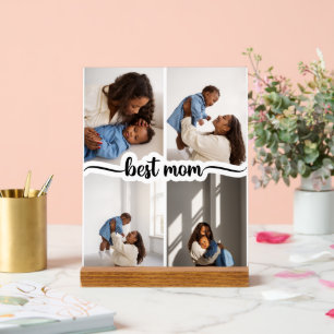Best Mum Personalised 4 Photo Collage Acrylic Sign