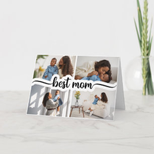 Best Mum Personalised 4 Photo Collage Card