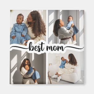 Best Mum Personalised 4 Photo Collage Magnet