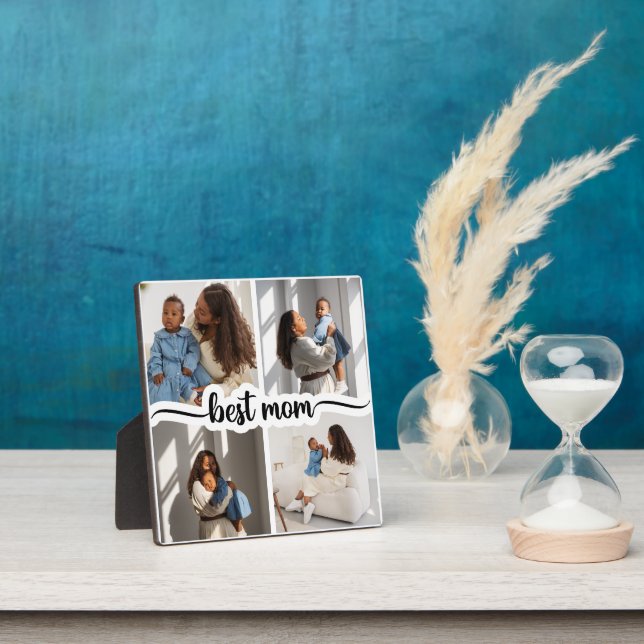 Best Mum Personalised 4 Photo Collage Plaque (Insitu)