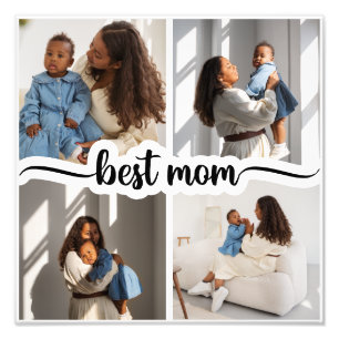 Best Mum Personalised 4 Photo Collage Print