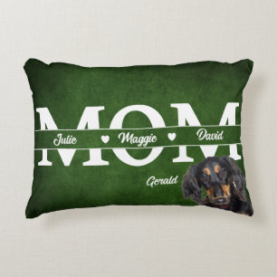 Best Mum Personalised three names plus dog Decorative Cushion