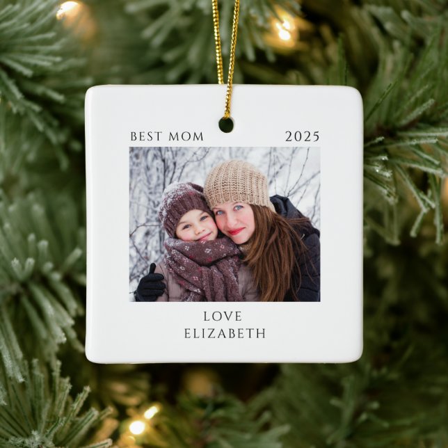 Best Mum Photo  Ceramic Ornament (Tree)
