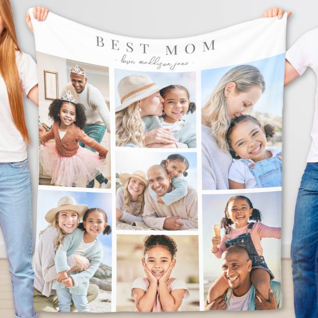 Best Mum Photo Collage Fleece Blanket (Best Mom Photo Collage Fleece Blanket )