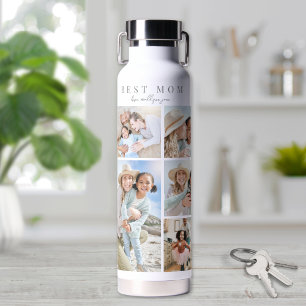Best Mum Photo Collage Water Bottle