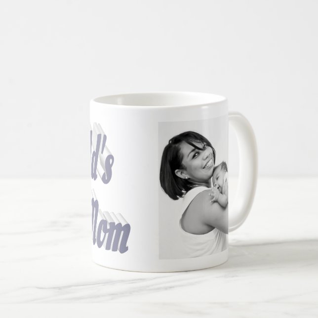Best Mum photo grey text Coffee Mug (Front Right)