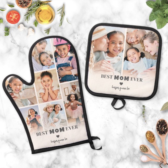 Best Mum Photo Oven Mitt & Pot Holder Set (Best Mom Photo Oven Mitt & Pot Holder Set)