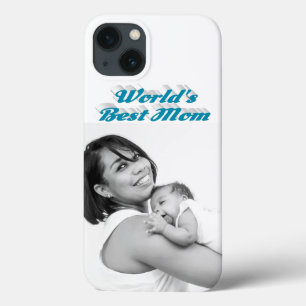 Best Mum photo sky blue text iPhone 13 Case