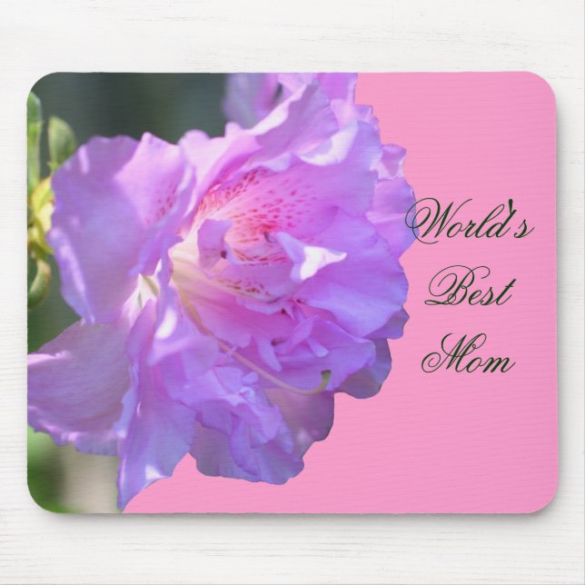 Best Mum Pink Azalea Flower Photo Mousepad (Front)