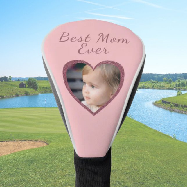 Best Mum Pink Hearts Custom Kids Photo Golf Head Cover (Creator Uploaded)
