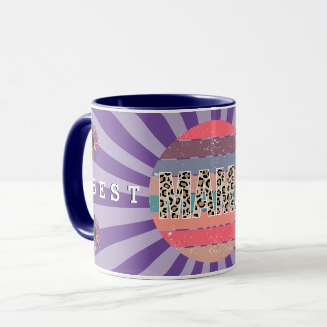 Best Mum Purple Floral Customise Mug (Front Left)