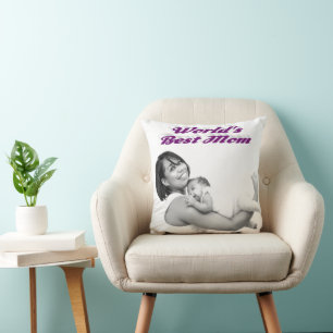 Best Mum purple photo Cushion
