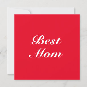 Best Mum red classic script elegant stylish card