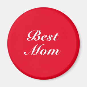 Best Mum red white classic script elegant chic Magnet