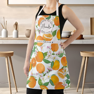 Best Mum Script Orange Citrus Mothers Day Apron
