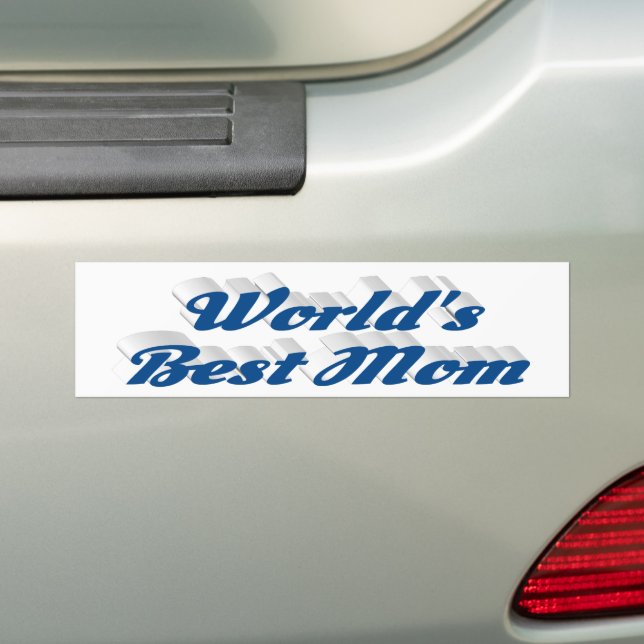 Best Mum sea blue text Bumper Sticker (On Car)