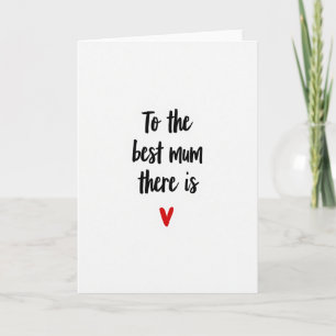 Best Mum Simple Heart Card