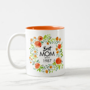 Best Mum Since Watercolor Floral Coffee Mug