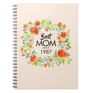 Best Mum Since Watercolor Floral Notebook