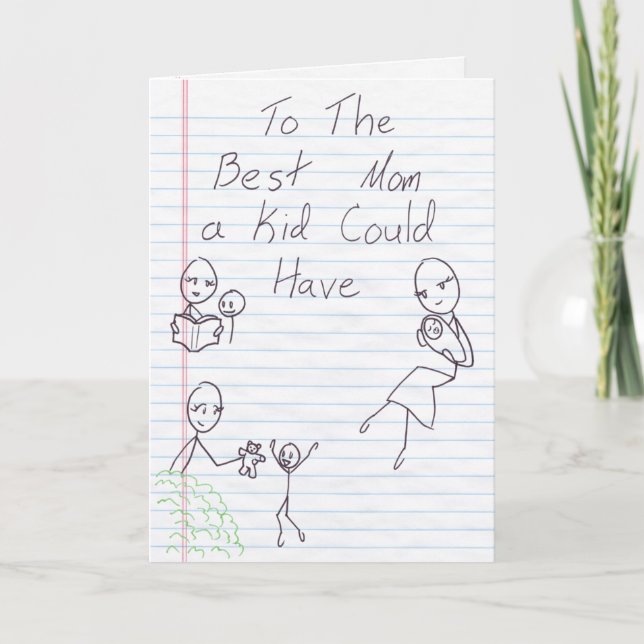 Best Mum Stick Figure Mother's Day Card (Front)