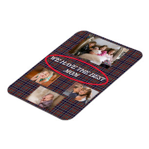 Best Mum Tartan Plaid Photo Tribute Magnet