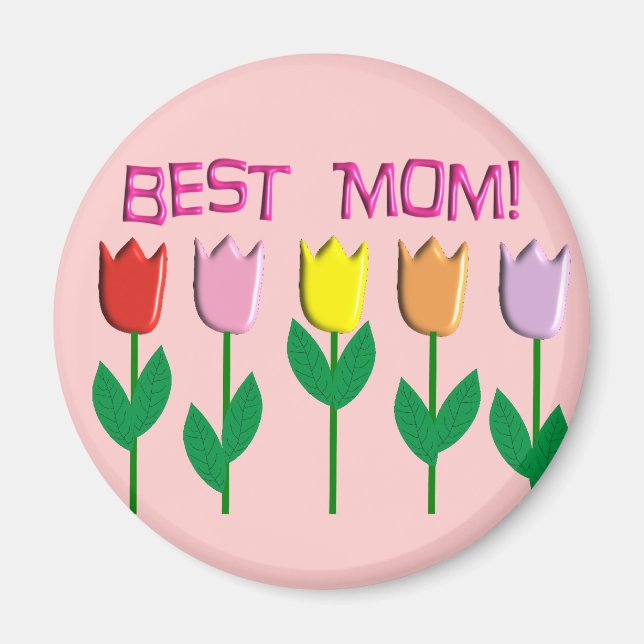 Best Mum Tulips Design gifts Magnet (Front)