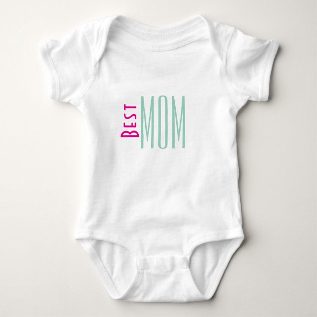 Best Mum Typography Baby Bodysuit  (Front)
