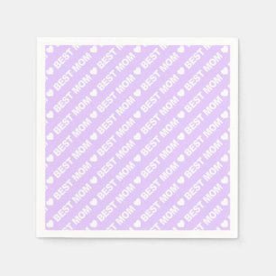 Best Mum White on Lilac Paper Napkin