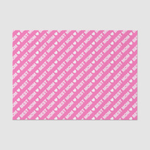 Best Mum White on Pink Tissue Paper