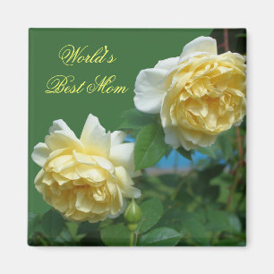 Best Mum Yellow Roses Flower Photo Magnet