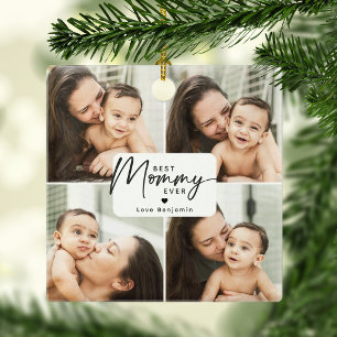Best Mummy Ever 4 Photo Collage Personalised Ceramic Ornament