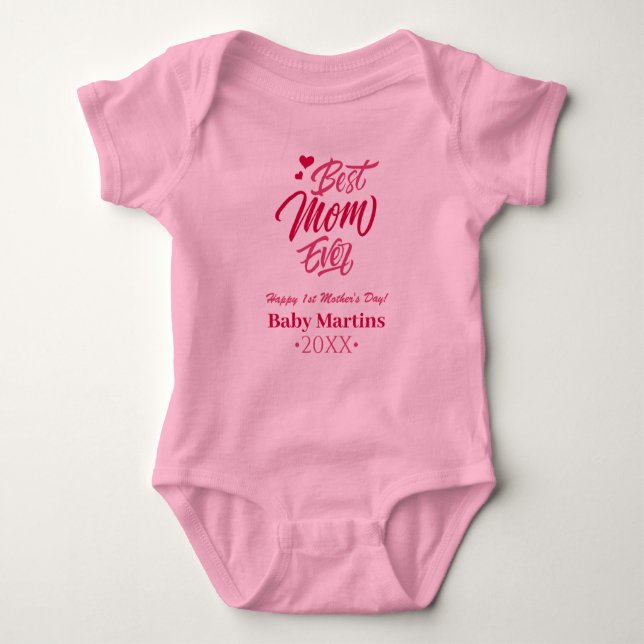Best Mummy Ever | First Mother's Day.  Baby Bodysuit (Front)