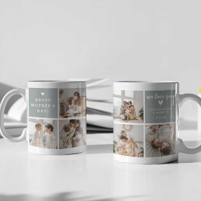 'Best Mummy Ever' Message Custom 7 Photo Collage Coffee Mug (Creator Uploaded)
