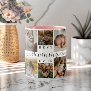 Best Mummy Ever Mother's Day 8 Photo Collage Two-Tone Coffee Mug