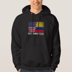 Best Mummy Ever Mother's Day Colombia Us Flag Hoodie
