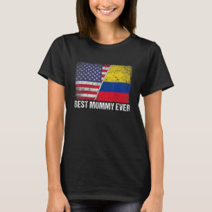 Best Mummy Ever Mother's Day Colombia Us Flag T-Shirt
