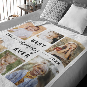 Best Mummy Ever - Mother's Day Photo Collage Fleece Blanket
