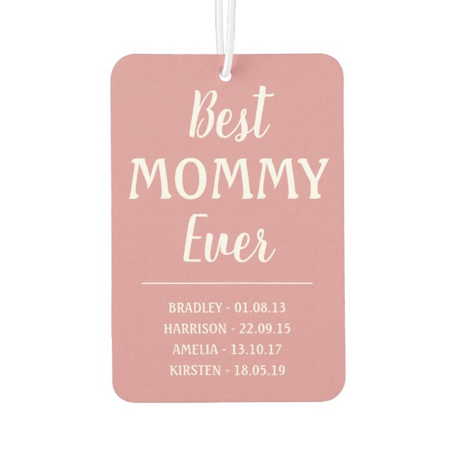 Best Mummy Ever Photo Collage Car Air Freshener (Back)