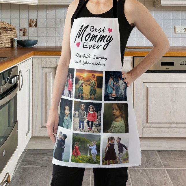 Best Mummy Ever Photo Collage Modern Mothers Day Apron (Creator Uploaded)