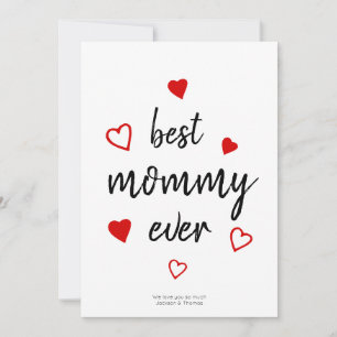 Best Mummy Ever Red Heart No Photo Mother's Day Holiday Card