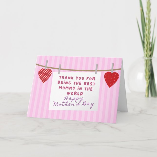 Best Mummy In The World Mother's Day Thank You Card (Front)