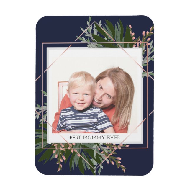 Best Mummy Mother's Day Floral Personalised Photo Magnet (Vertical)