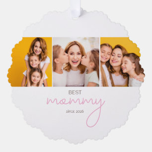 Best Mummy Since Year 3 Photo Collage Tree Decoration Card