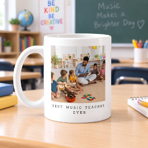 Best Music Teacher Ever Full Photo Personalised Coffee Mug